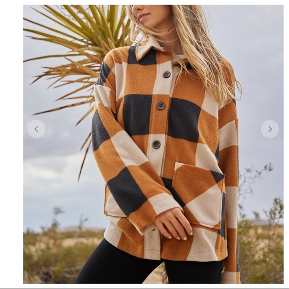 #14 ✨LAST ONE✨Boho Soft Textured Gingham Check Shirt Jacket - Picture 5 of 8